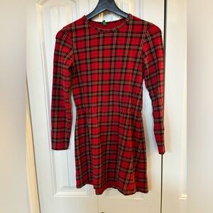 United colours of Benetton  girls size 11/12 plaid tartan Christmas dress